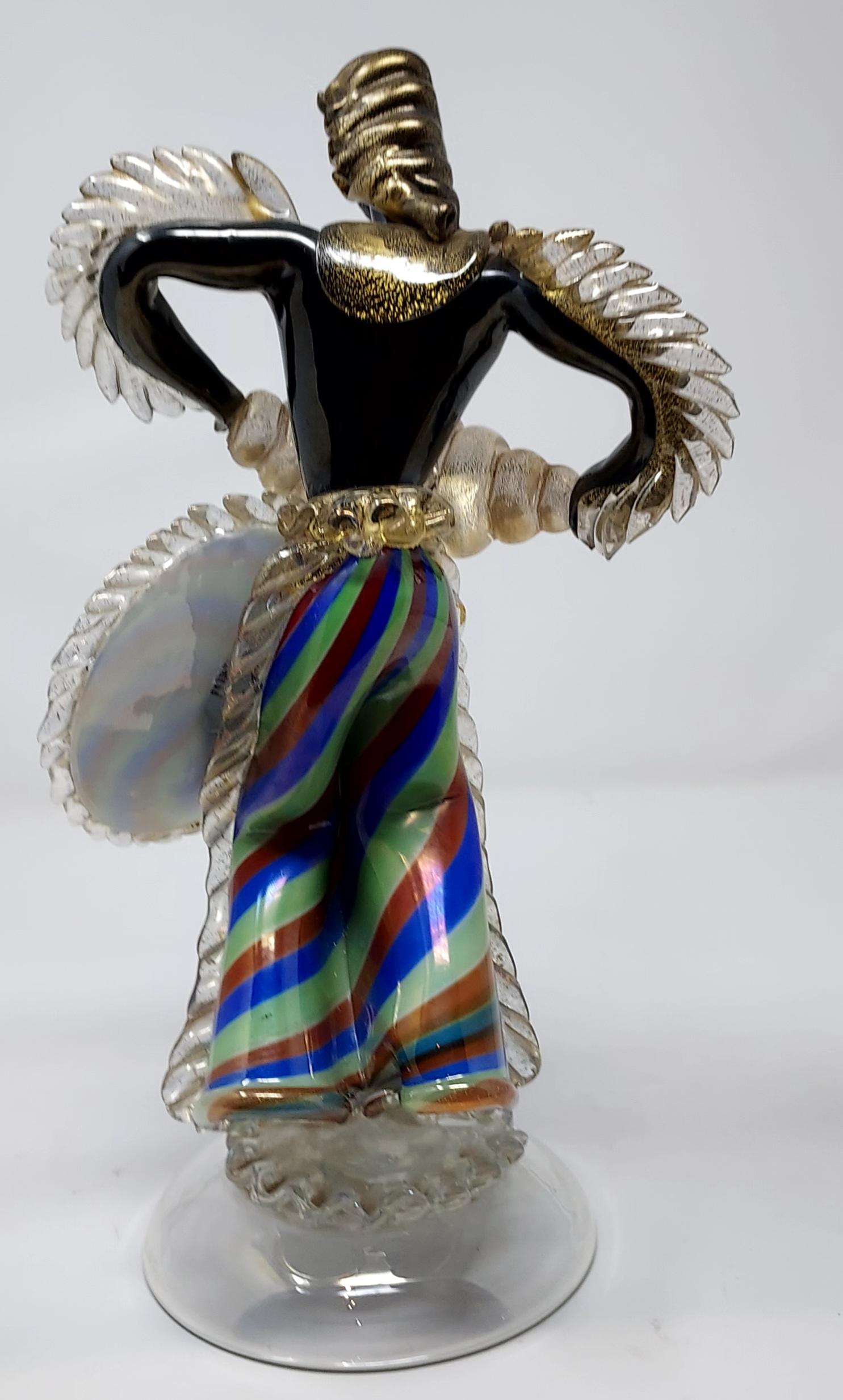 Mid-20th Century 1930s Murano Figure of an Accordion Player