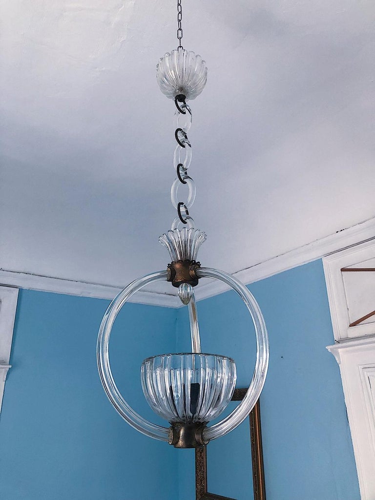 1930s Murano glass chandelier by Barovier&Toso For Sale at 1stDibs