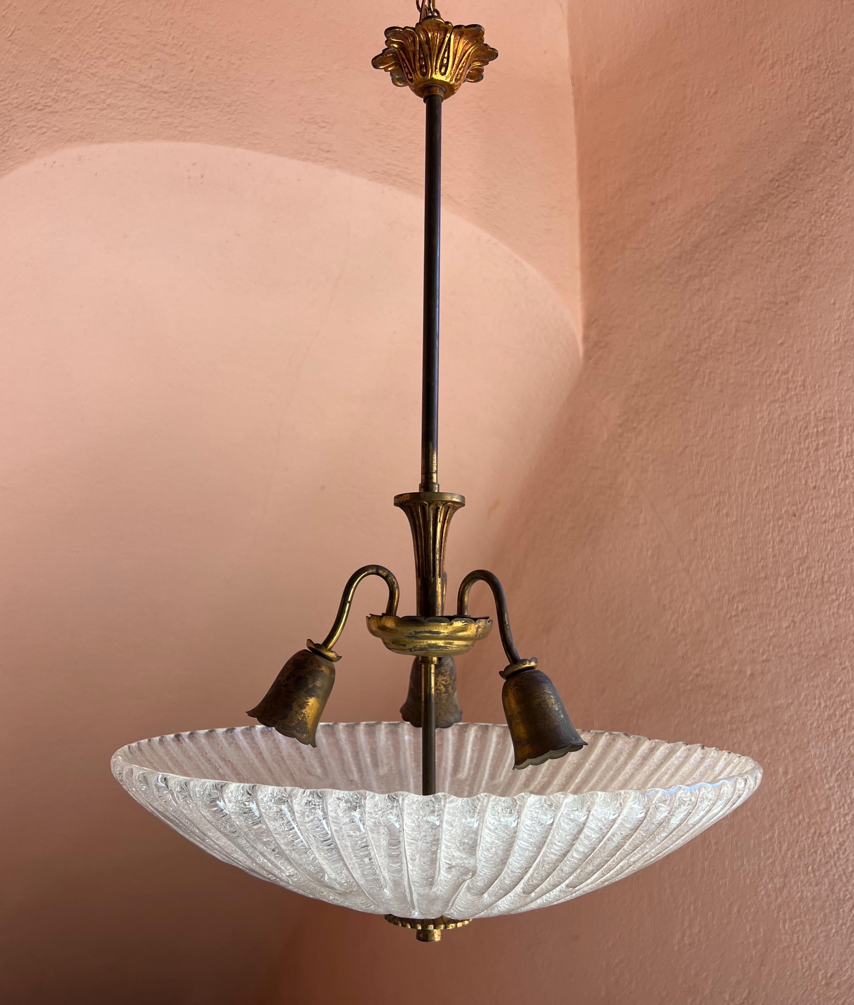 Kronleuchter aus Murano-Glas aus den 1930er Jahren von Barovier&Toso im Zustand „Gut“ im Angebot in Palermo, PA