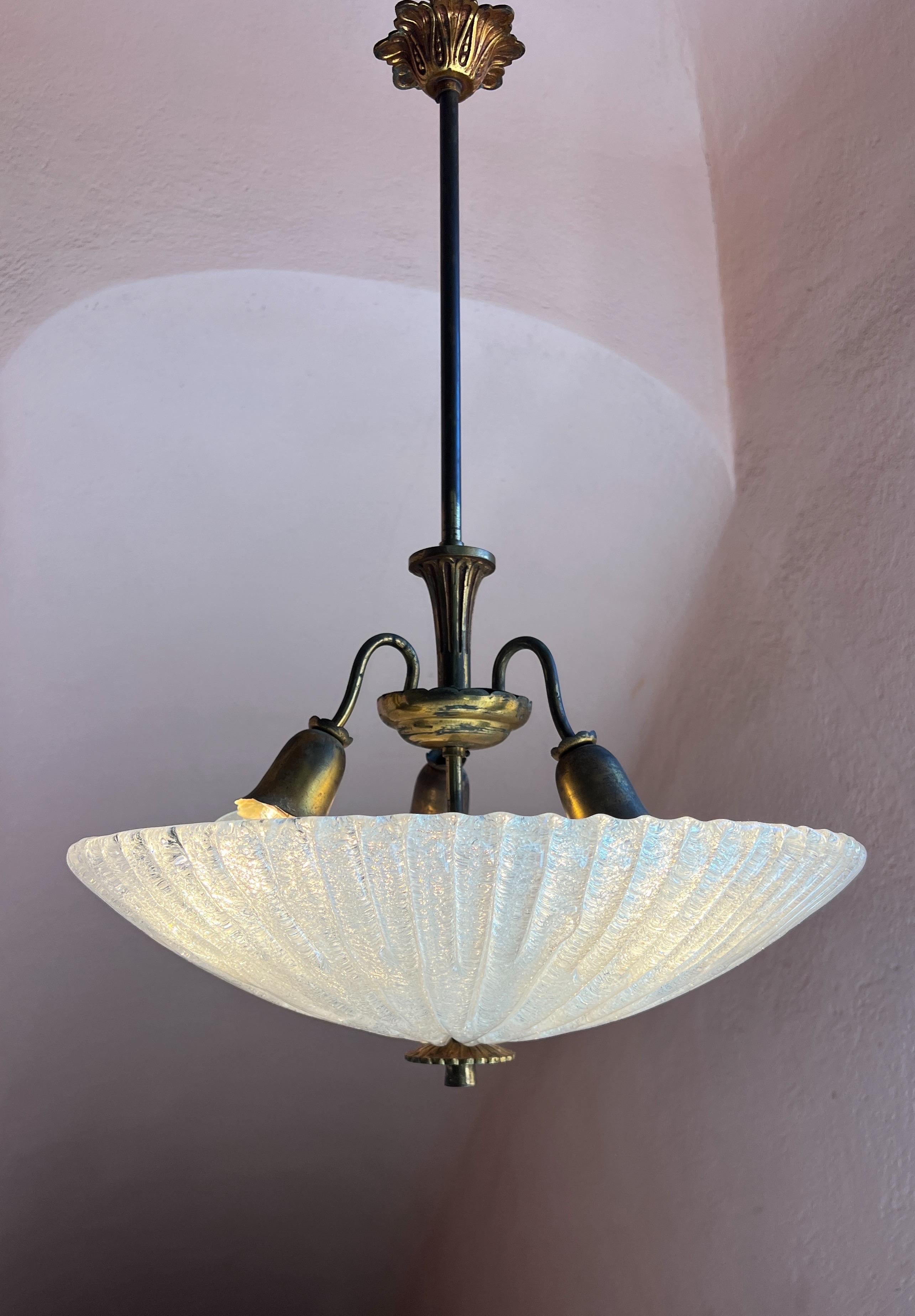 Kronleuchter aus Murano-Glas aus den 1930er Jahren von Barovier&Toso im Angebot 2