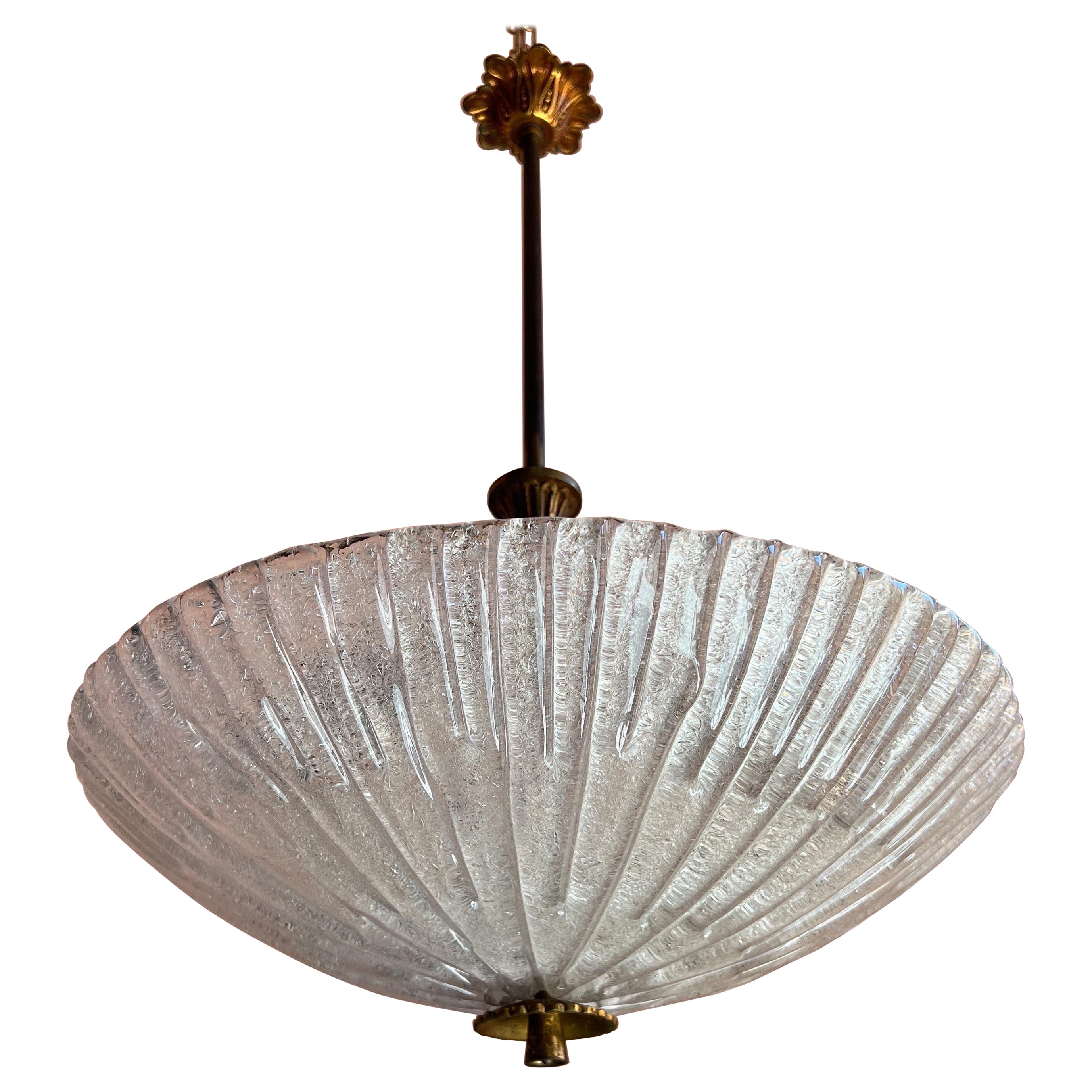 Lampadario in vetro di Murano degli anni '30 di Barovier&Toso