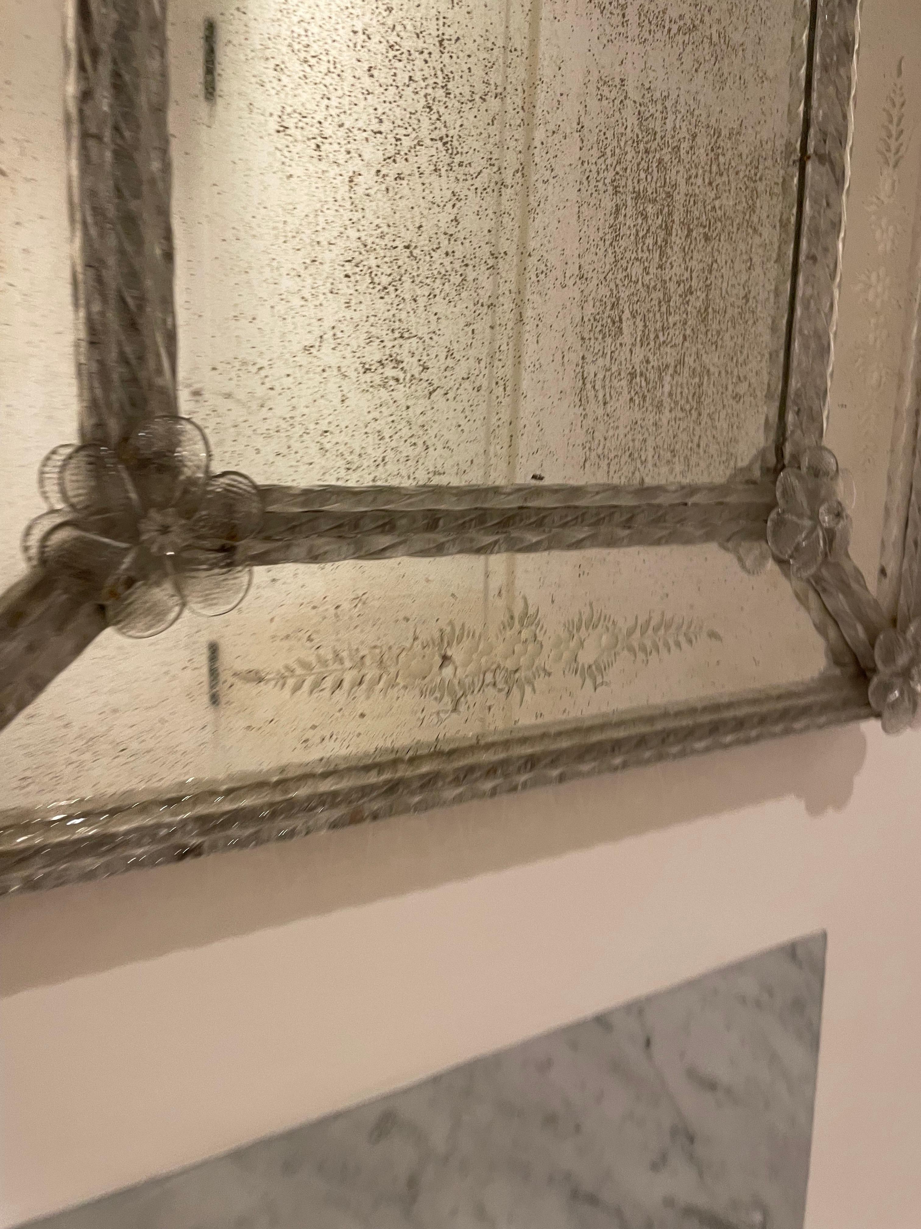 Italian 1930s Murano Glass Wall Mirror