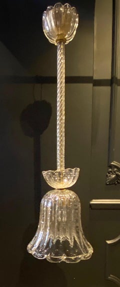 1930s Murano, Italy Hand Blown "Pulegoso" Glass Pendant