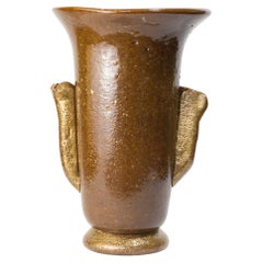 1930's Napoleone Martinuzzi Italian Pulegoso Murano Glass Brown Gold Colour