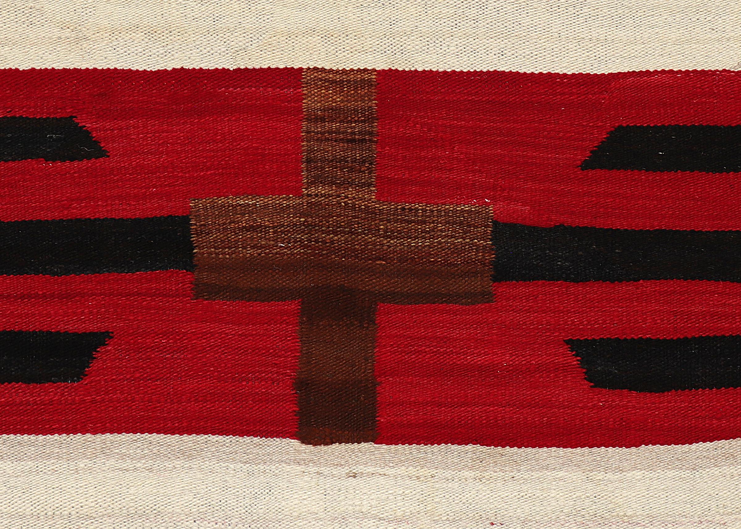 Native American 1930s Navajo Chief's Blanket, Wool with Natural Dyes Textile For Sale