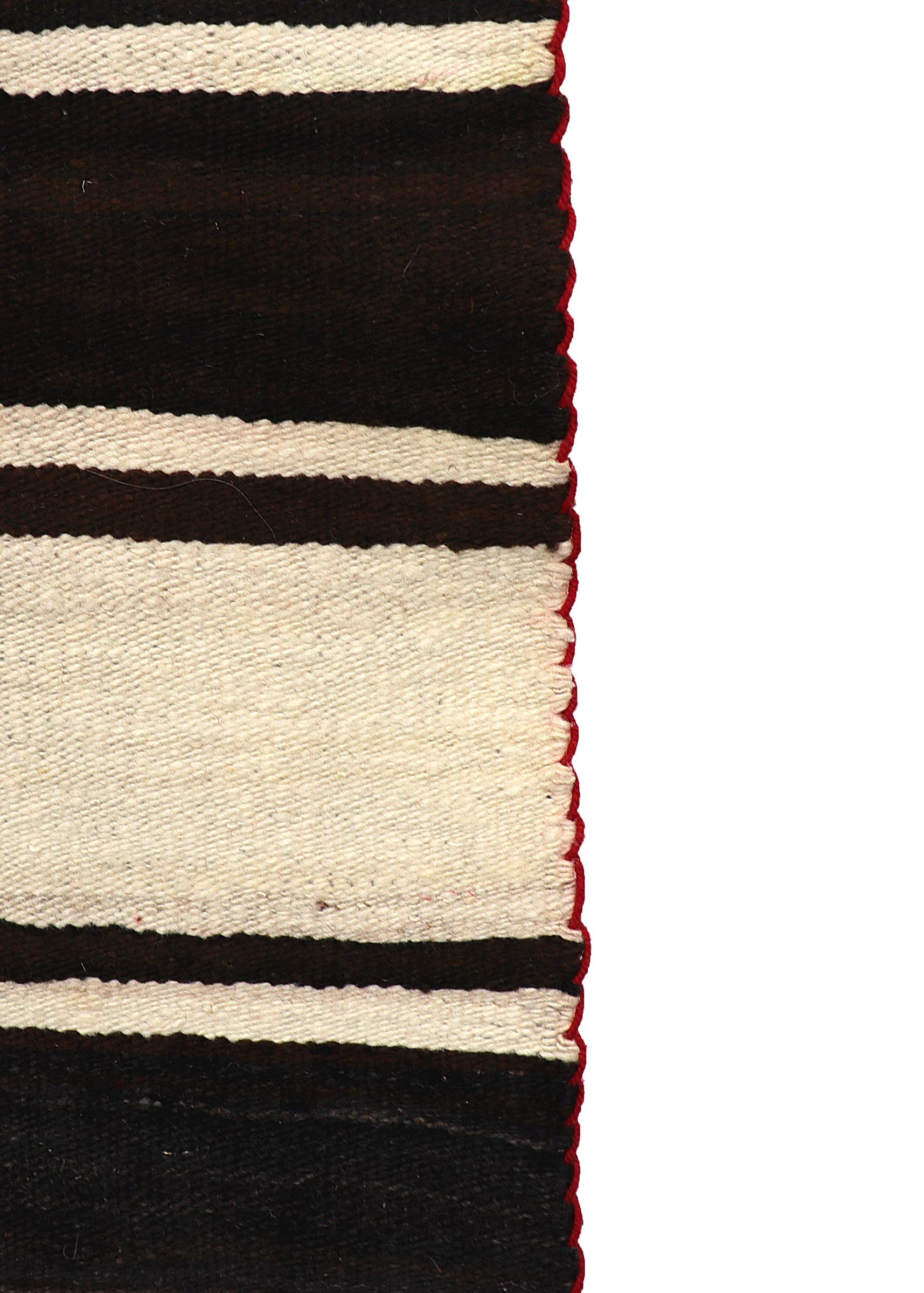 1930s Navajo Chief's Blanket, Wool with Natural Dyes Textile In Good Condition For Sale In Denver, CO