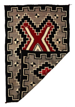 1930s Navajo Ganado Pictorial Rug with Bow and Arrow, Hubbell Trading Post