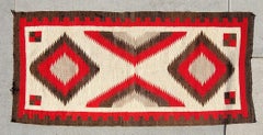 1930's  Navajo Indian Weaving Eye Dazzler Runner Rug