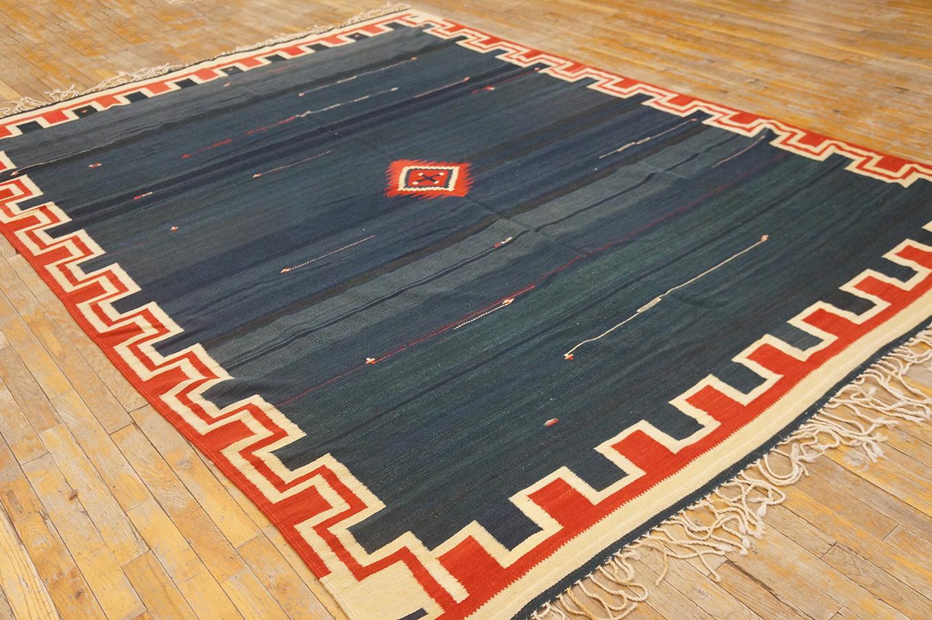 Mexican 1930s Navajo - Rio Grande Carpet ( 7'8