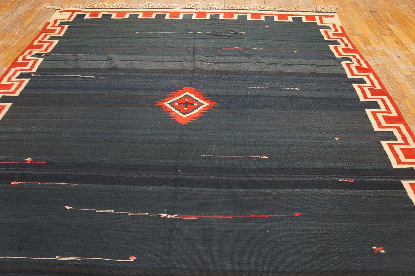 Wool 1930s Navajo - Rio Grande Carpet ( 7'8