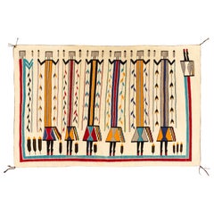 1930s Navajo Yei Pictorial Floor or Wall Weaving