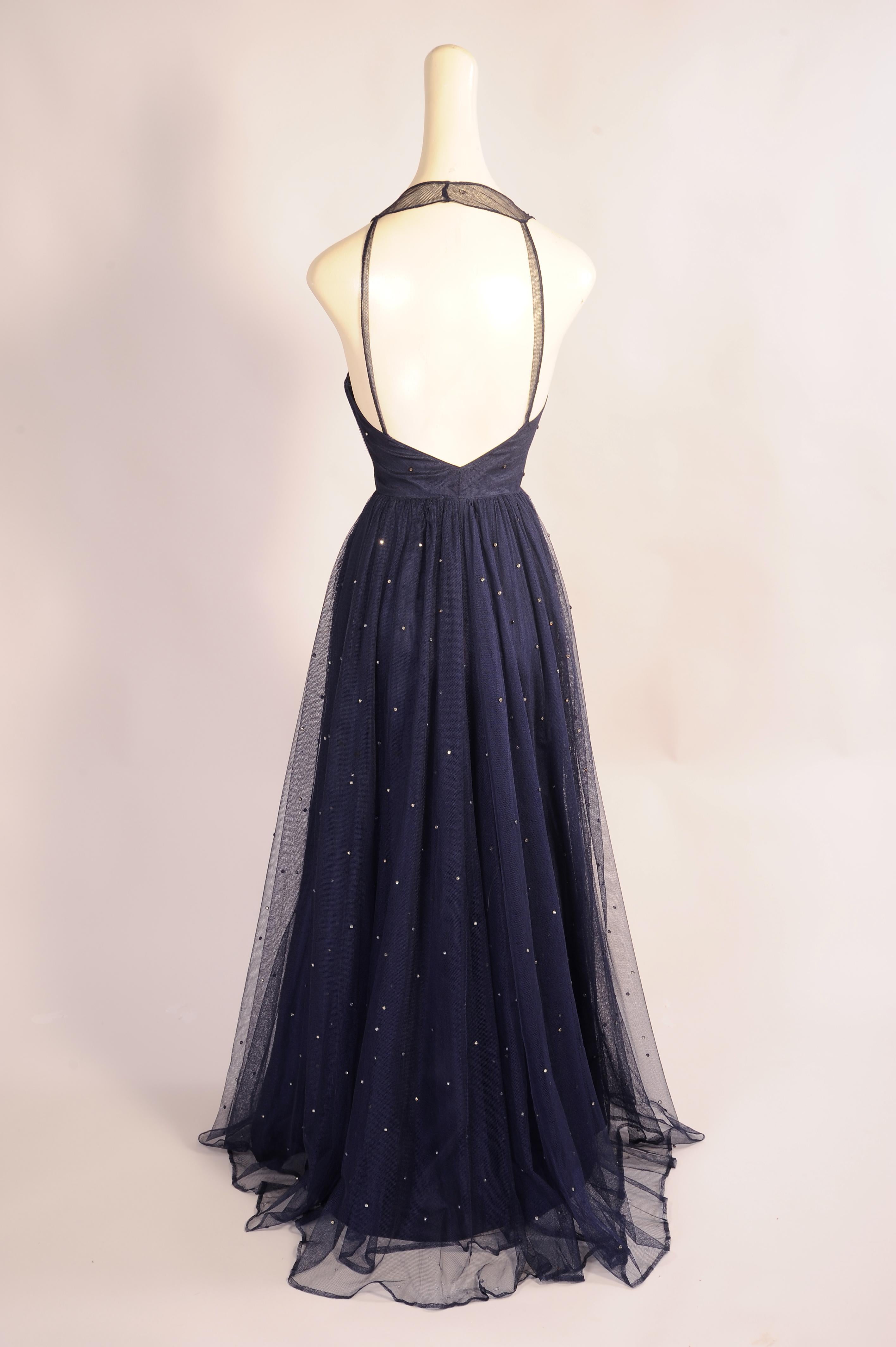 navy blue tulle dress