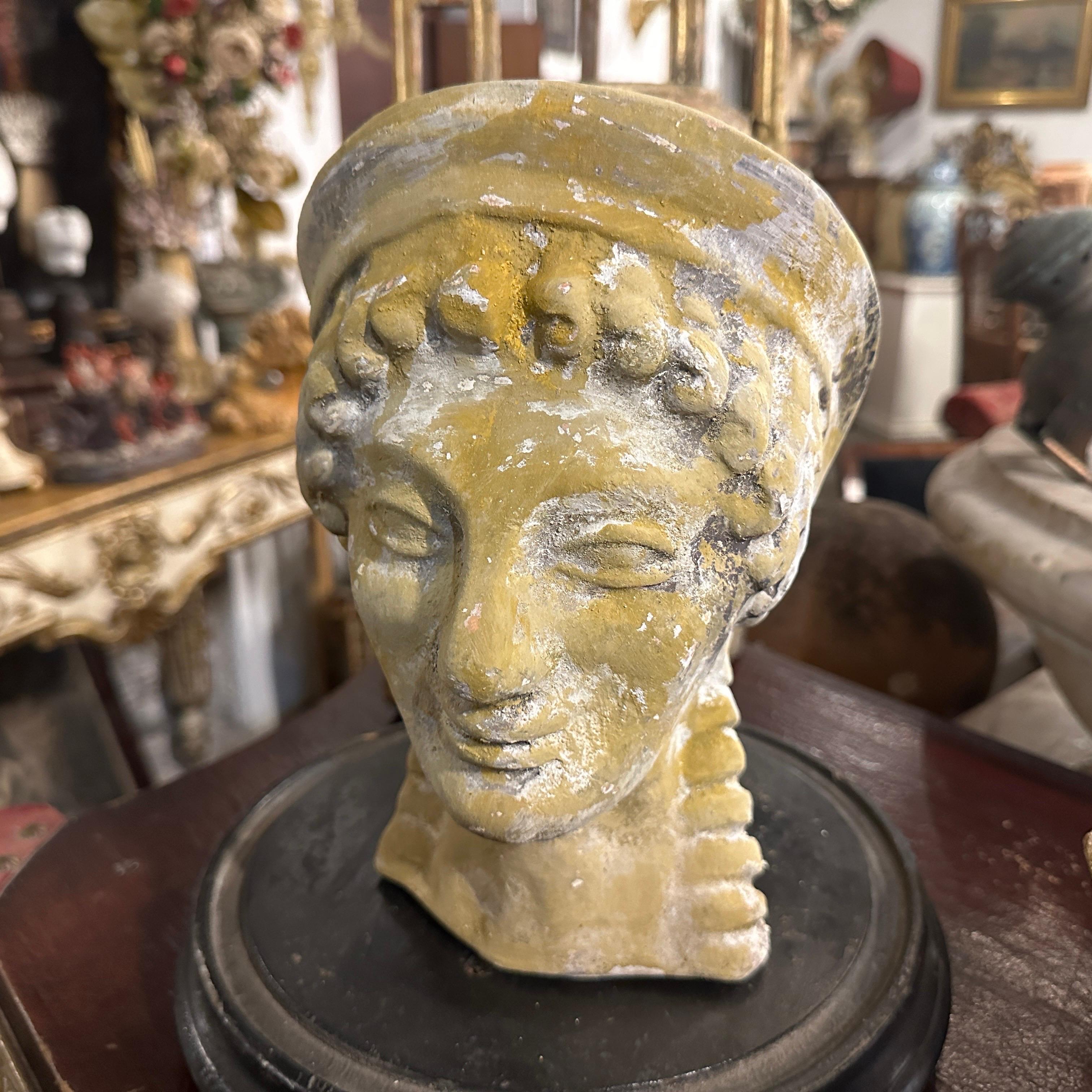 Siciliano Busto di Apollo in terracotta siciliana Neo Craft degli anni '30, realizzato a mano in vendita