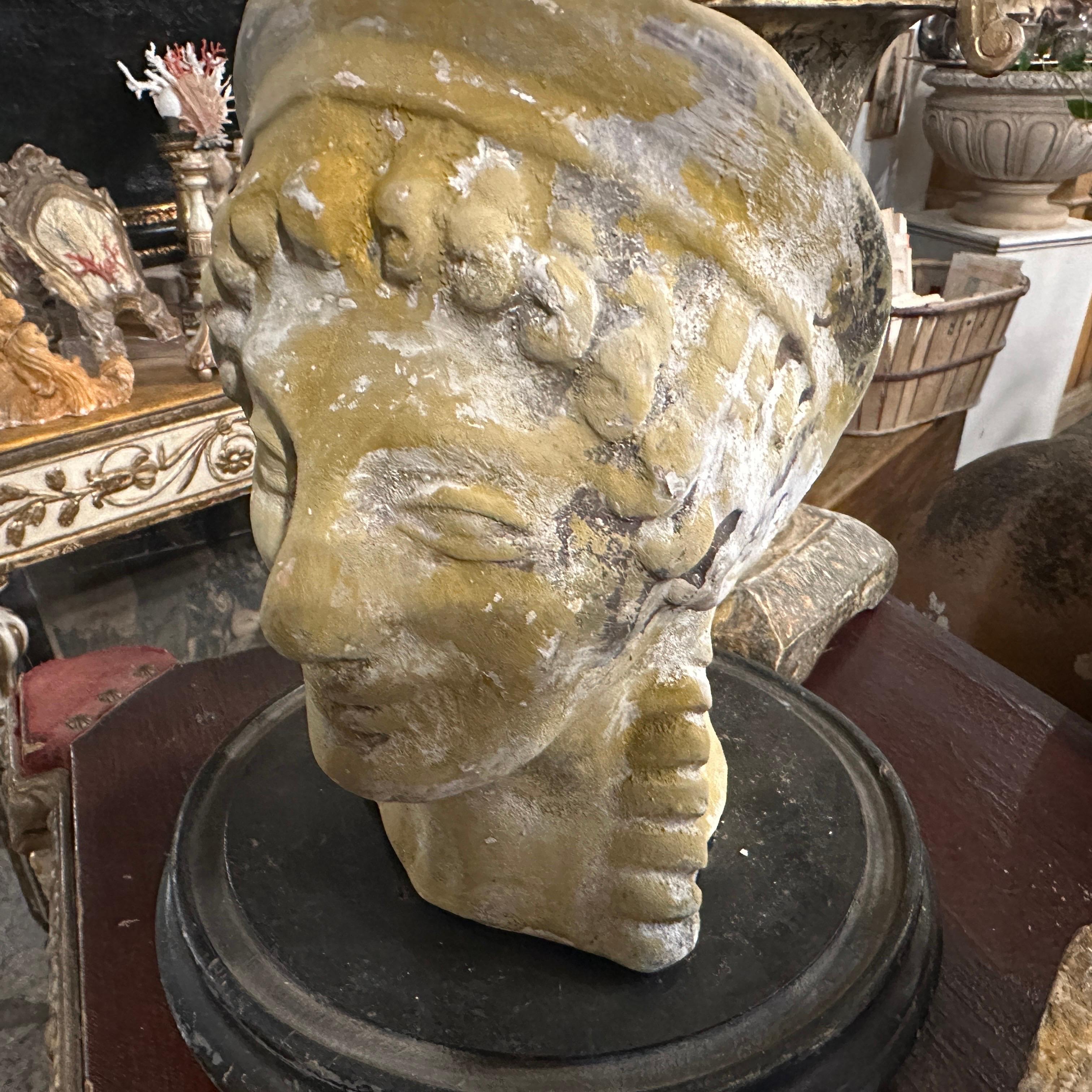 Fatto a mano Busto di Apollo in terracotta siciliana Neo Craft degli anni '30, realizzato a mano in vendita