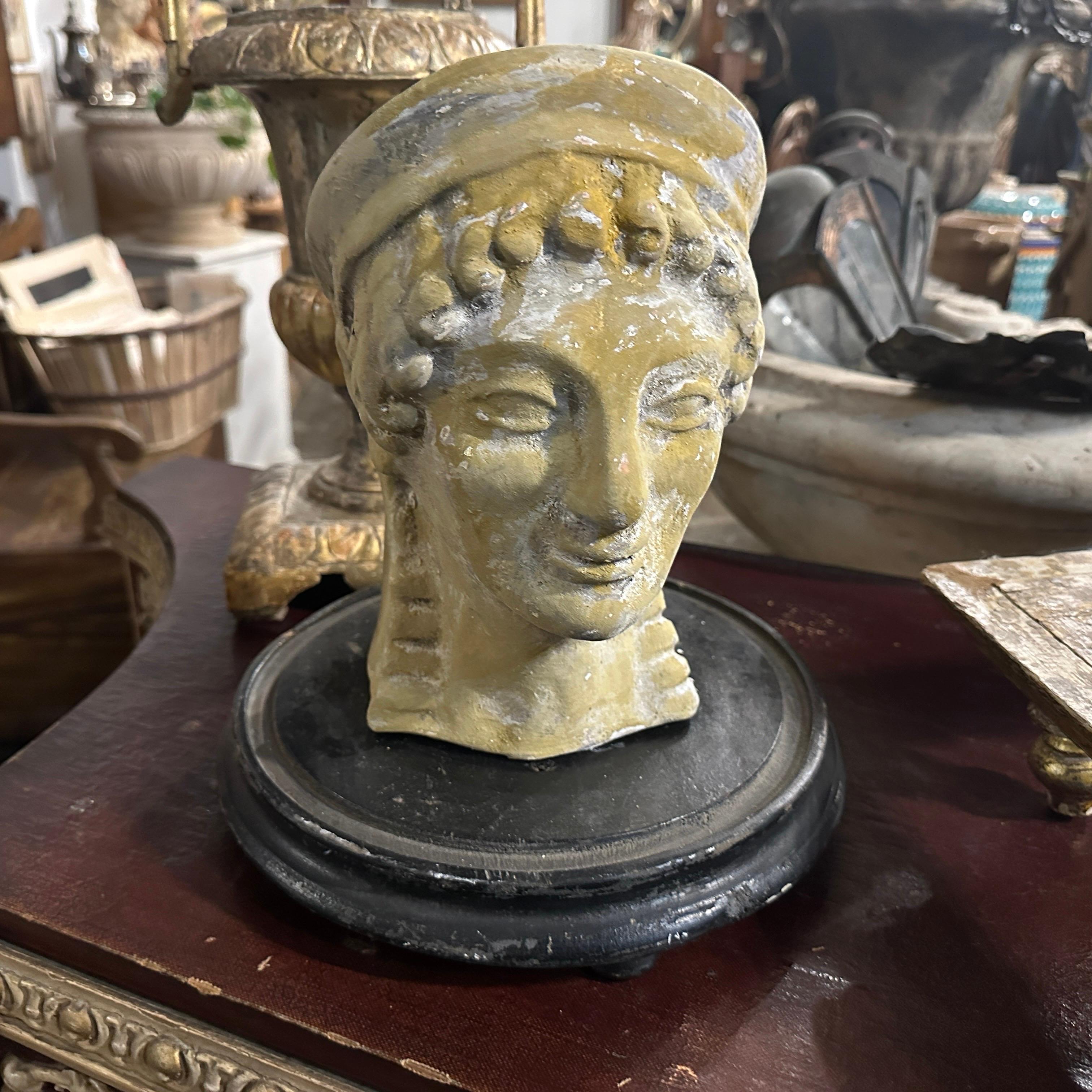 XX secolo Busto di Apollo in terracotta siciliana Neo Craft degli anni '30, realizzato a mano in vendita
