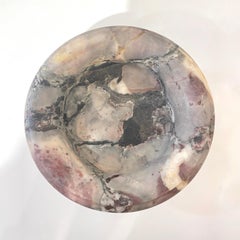 1930s Neoclassical Italian Carved White Grey Purple Black Breccia Marble Bowl