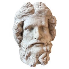 1930s Neoclassical Style Plaster Art Study of Serapis Head