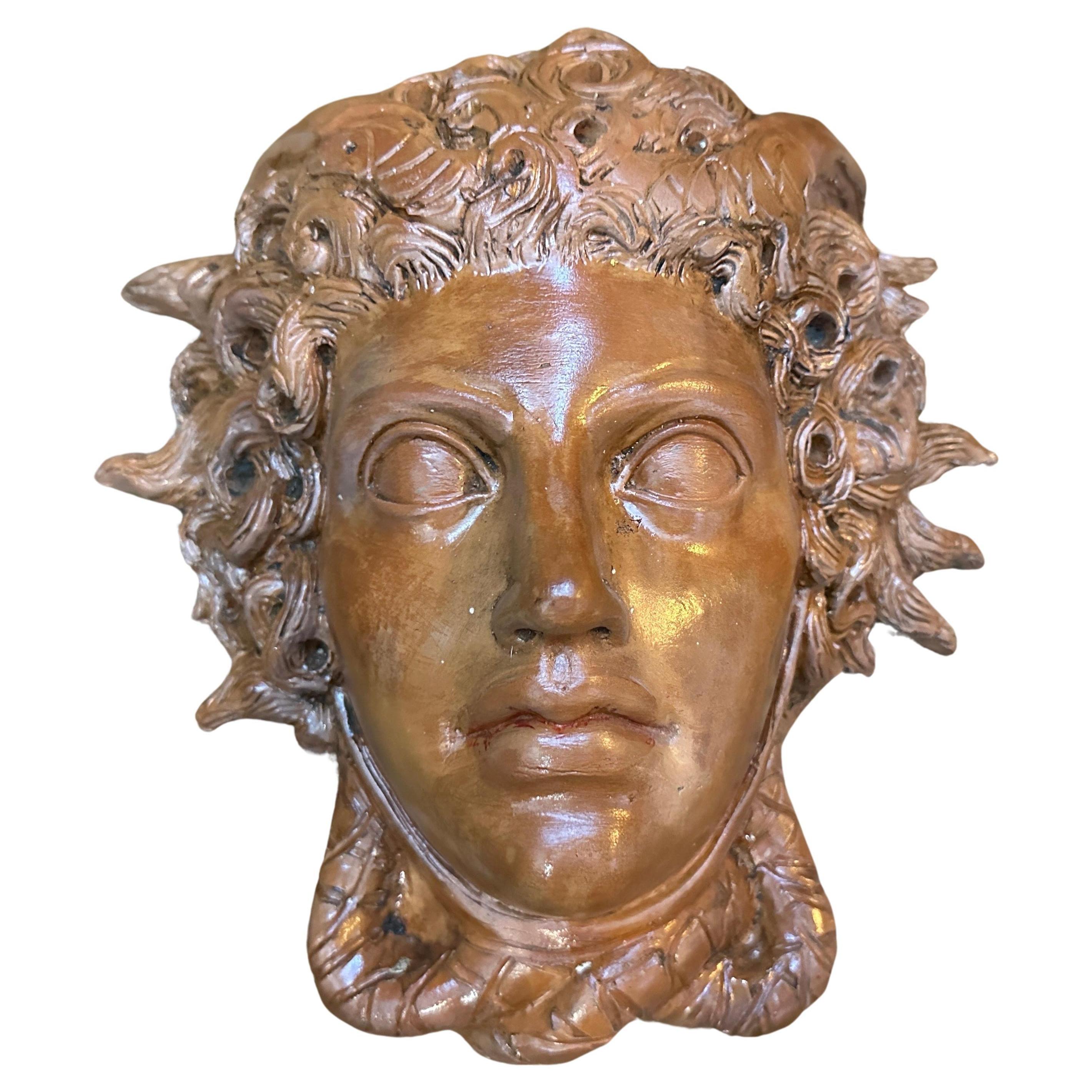 1930s Neoclassical Style Terracotta Sicilian Head of Medusa