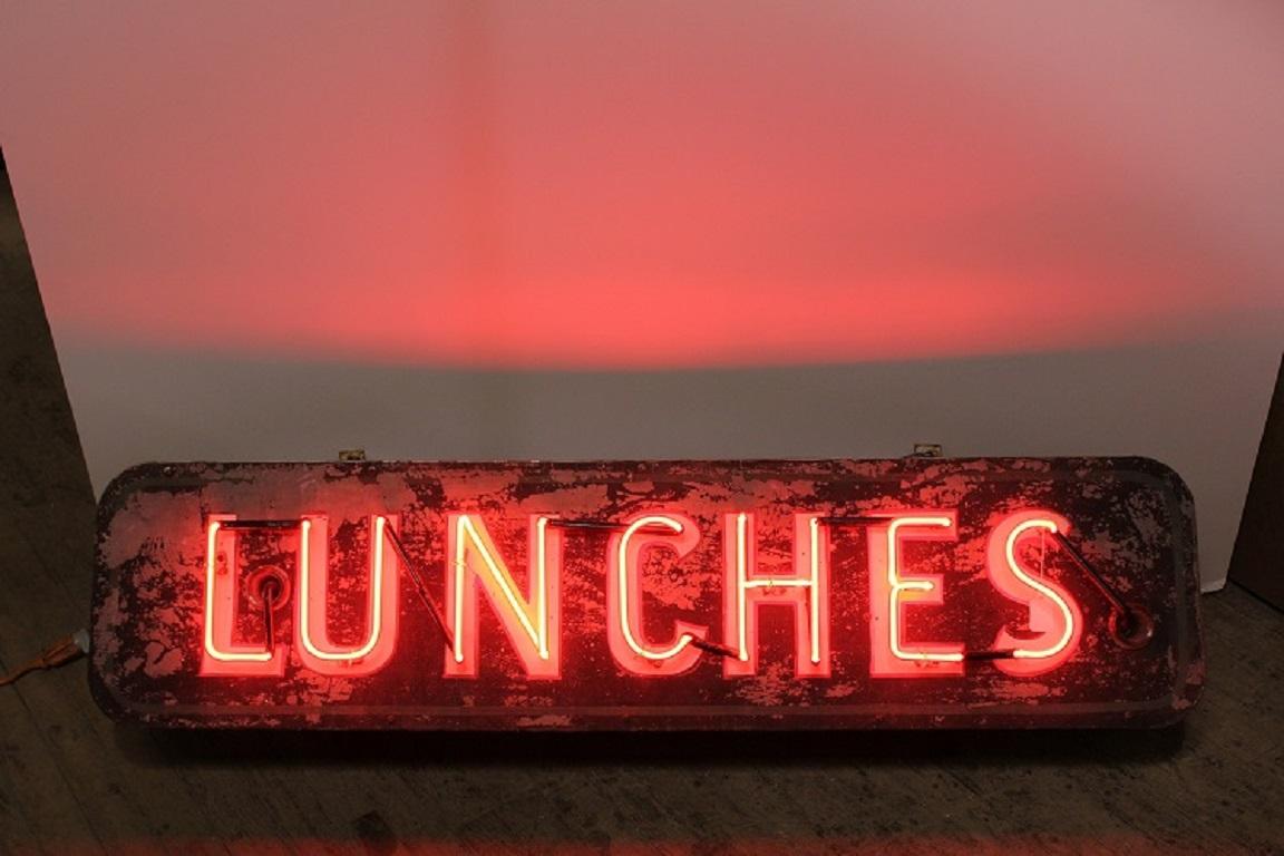 1930's Neon Sign Lunches. It has new wiring and new transformer.
