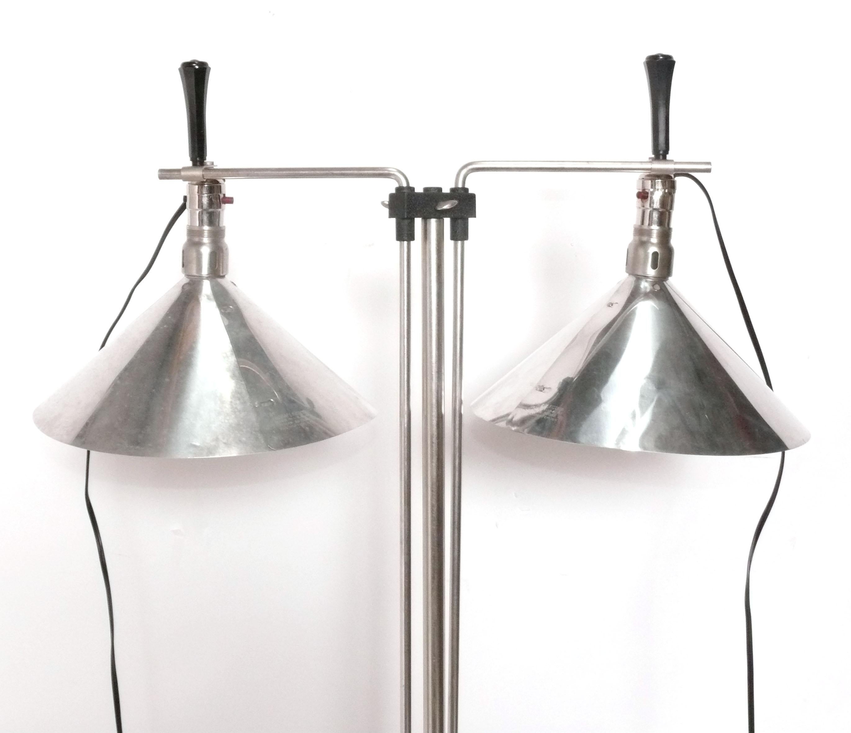 Enameled 1930s Nickel Kodak Articulated Floor Lamp Art Deco Machine Age Style For Sale