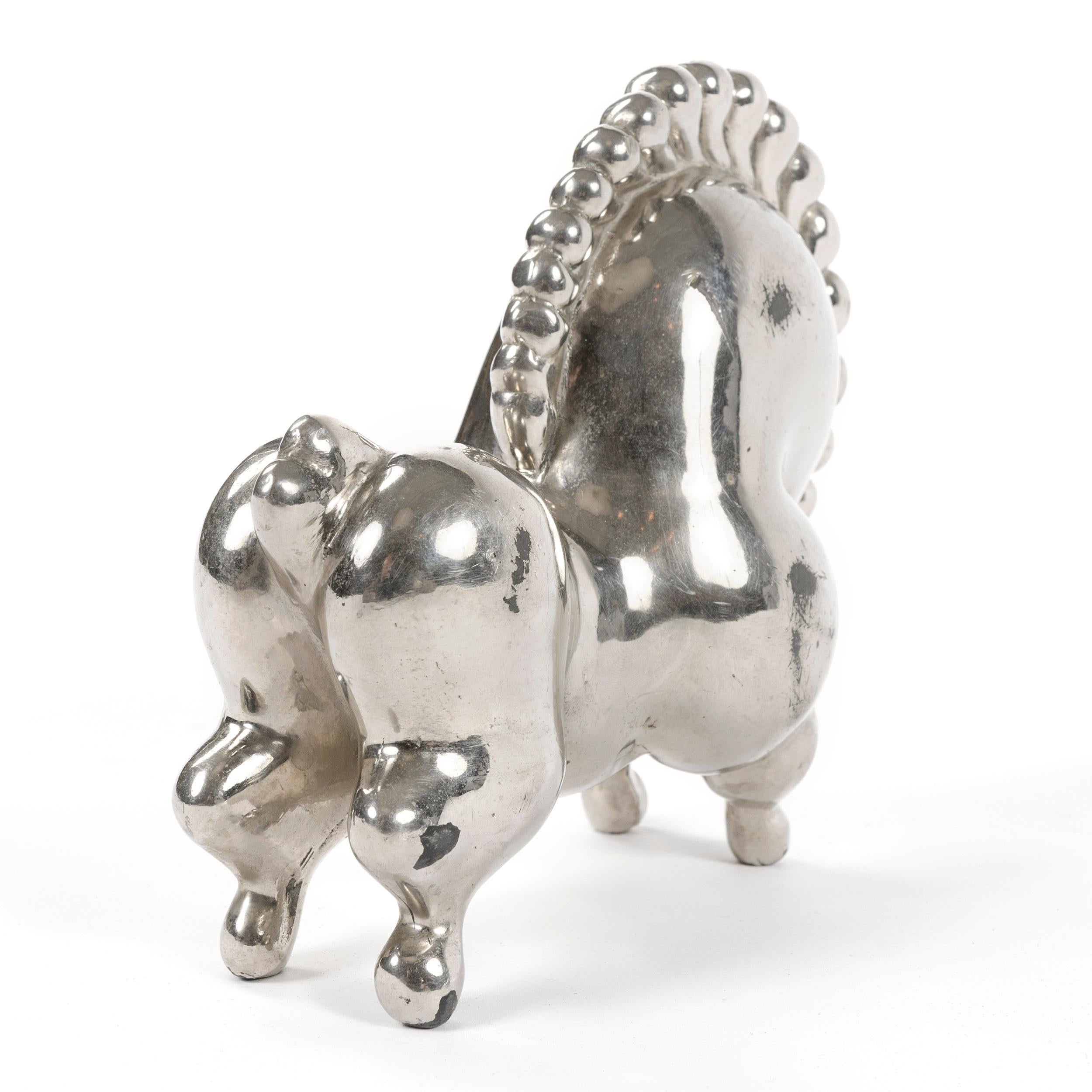 1930s Nickel-Plated 'Libbiloo' Circus Horse Bookends by Russel Wright In Good Condition For Sale In Sagaponack, NY