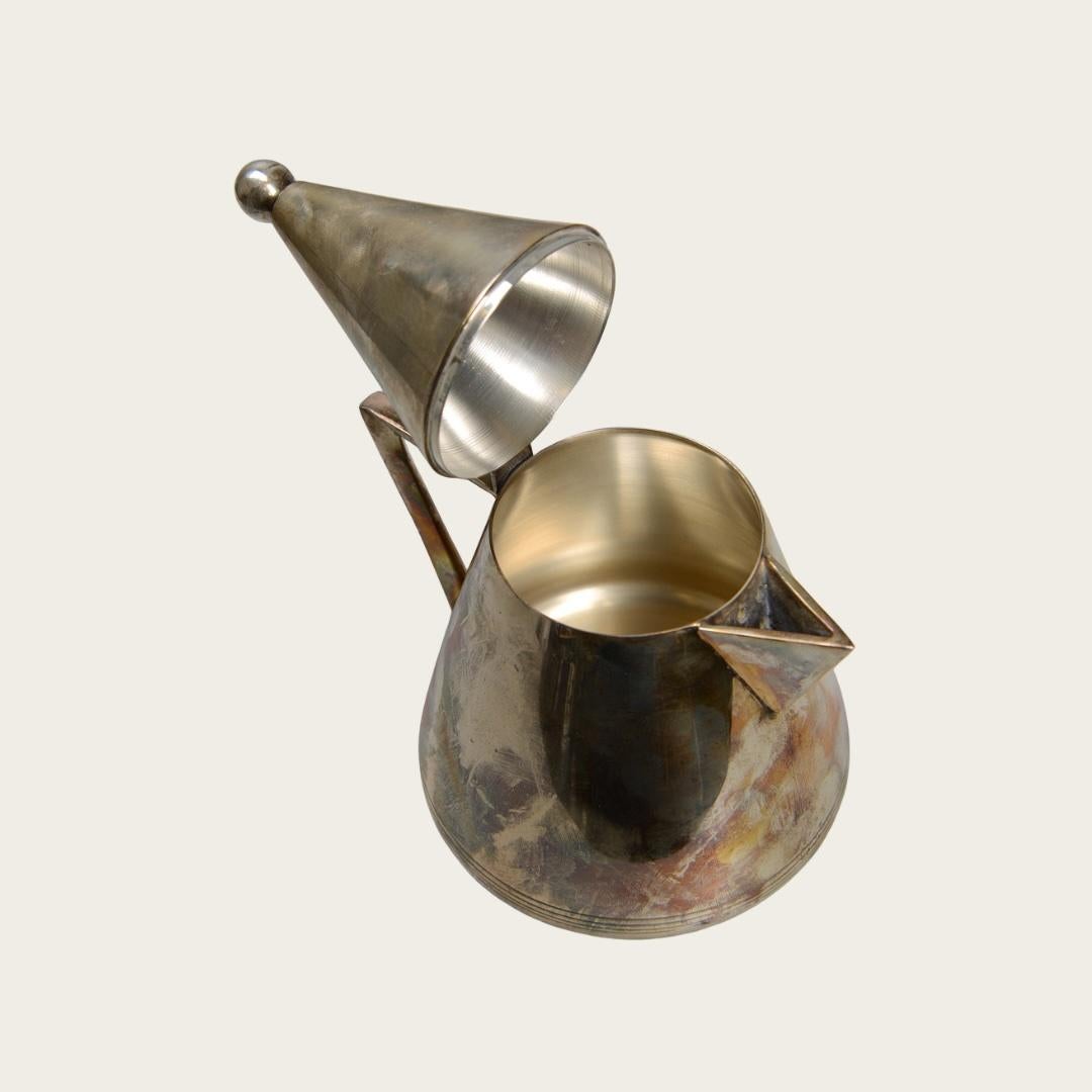1930s Nickel Silver Art Deco Coffee/Tea Service Set With Milk and Cream Verser Bon état - En vente à Brooklyn, NY