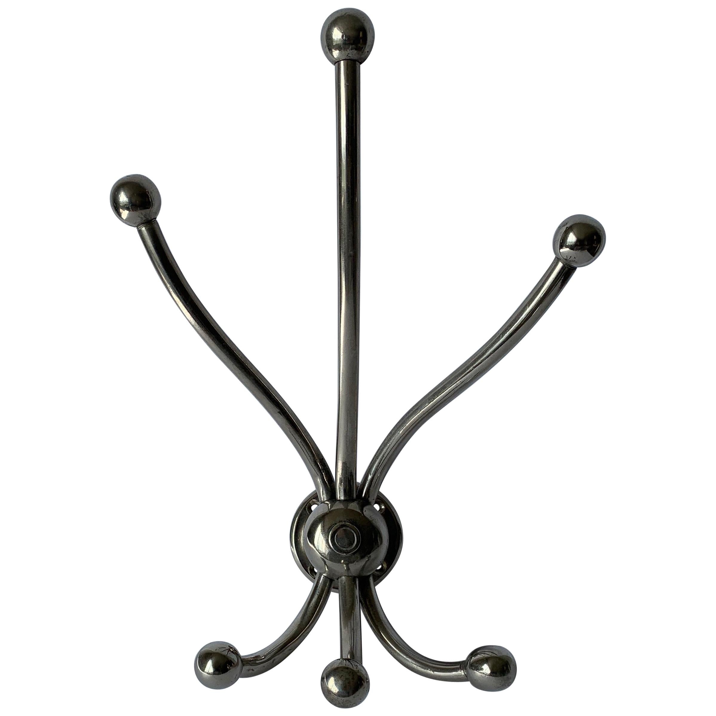 1930s Nickel Three-Arm Hat or Coat Rack