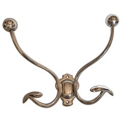 1930s Nickel Two-Arm Coat or Towel Hook