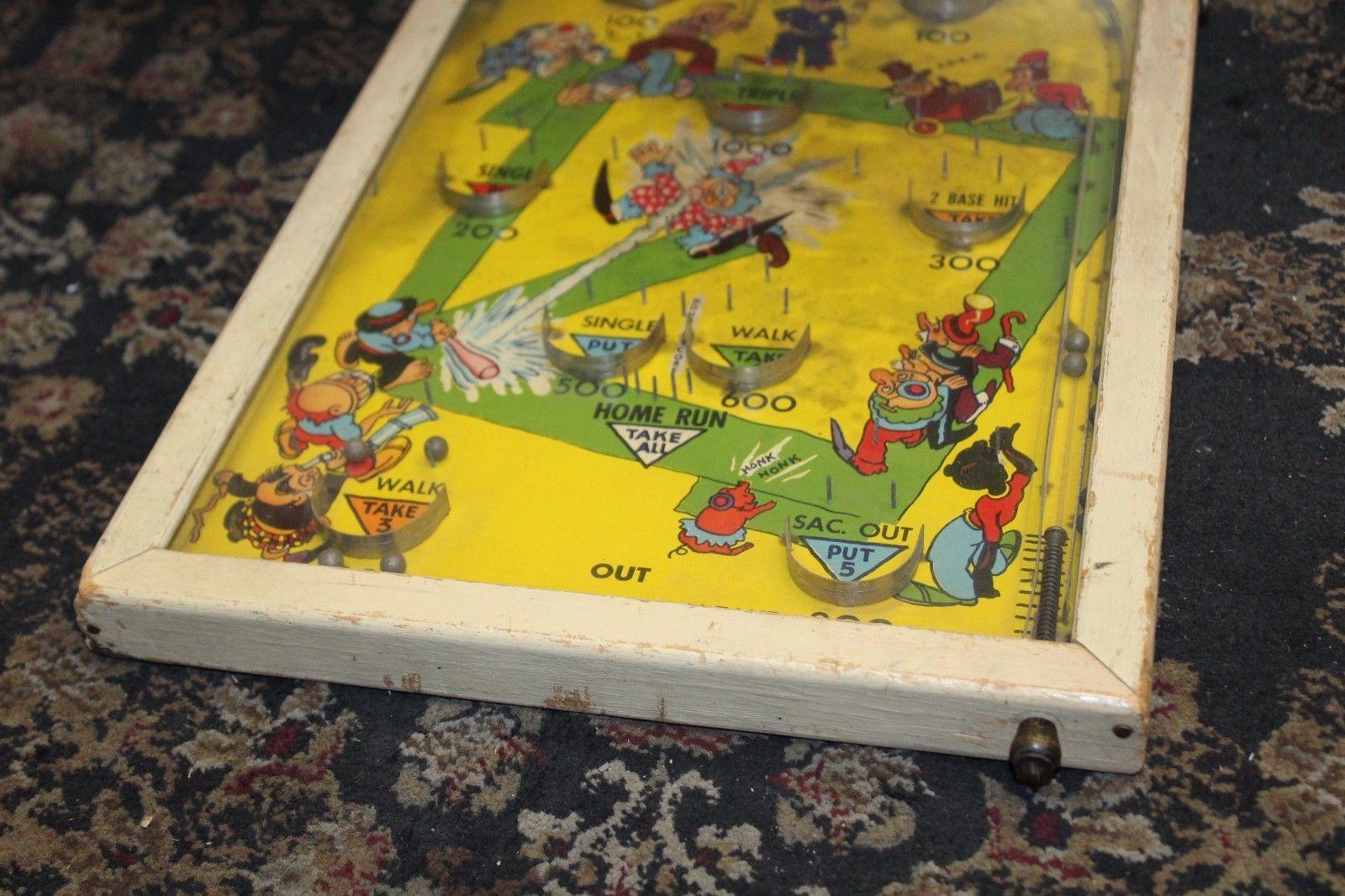 1930s Northwestern Poosh-m-up Jr. Baseball Tabletop Pinball Game For Sale 1