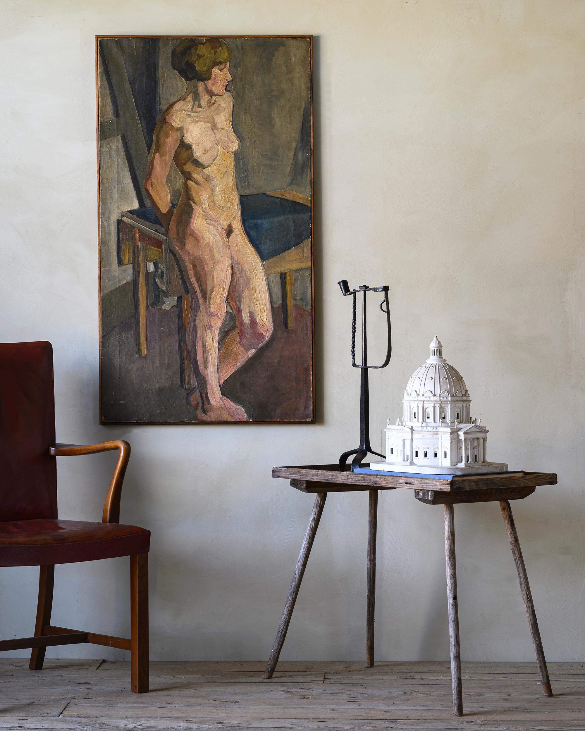 Nude study of a woman. Oil on Canvas, Unsigned. Art Deco, ca 1930's