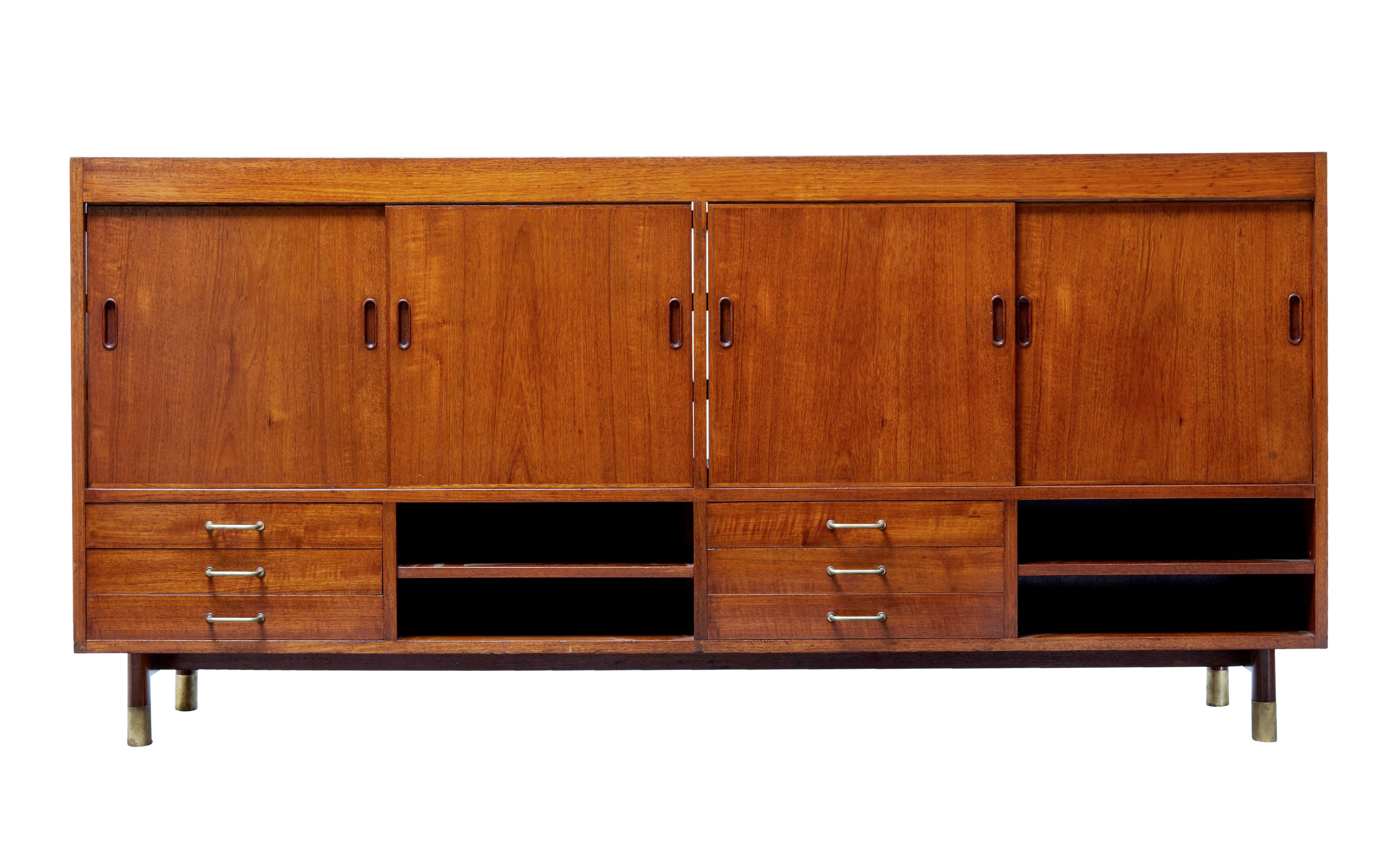 Swedish 1930's Oak and Teak Glazed Haberdashery Display Cabinet