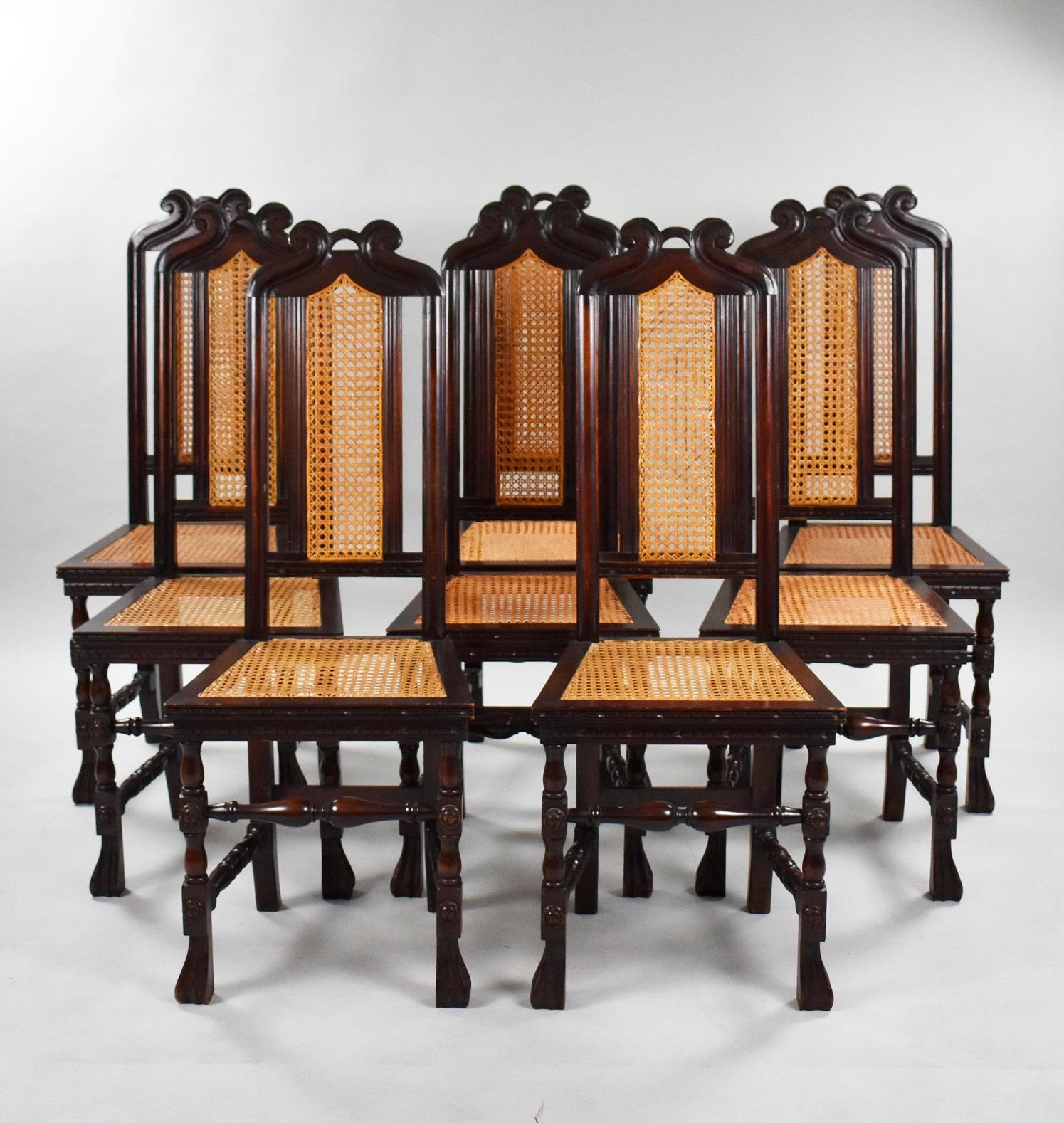 1930s Oak Refectory Table and Eight Chairs 12