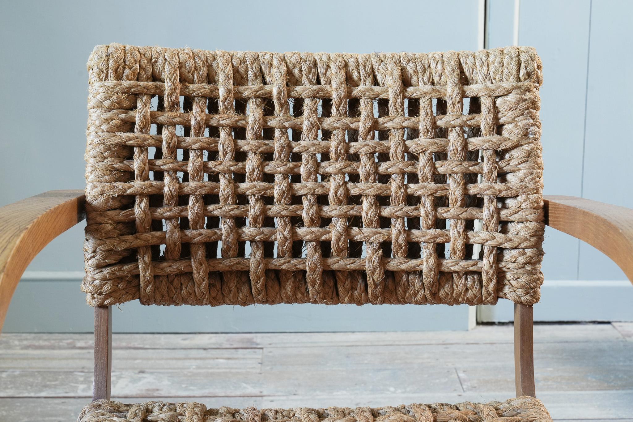 1930s Oak & Rope Bentwood Lounge Chair by Bas Van Pelt For Sale 1