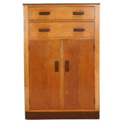 1930s Oak Tall Boy Cabinet