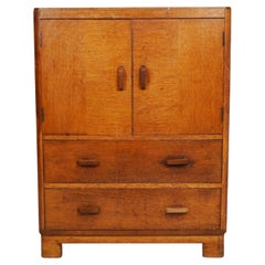 1930s Oak Tall Boy Cabinet