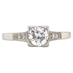 1930s Old European 0.45 Carat Diamond Engagement Ring in 18 Karat Gold