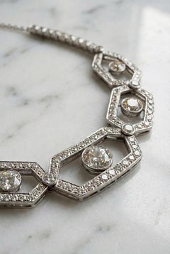 1930s Old European Diamond Necklace