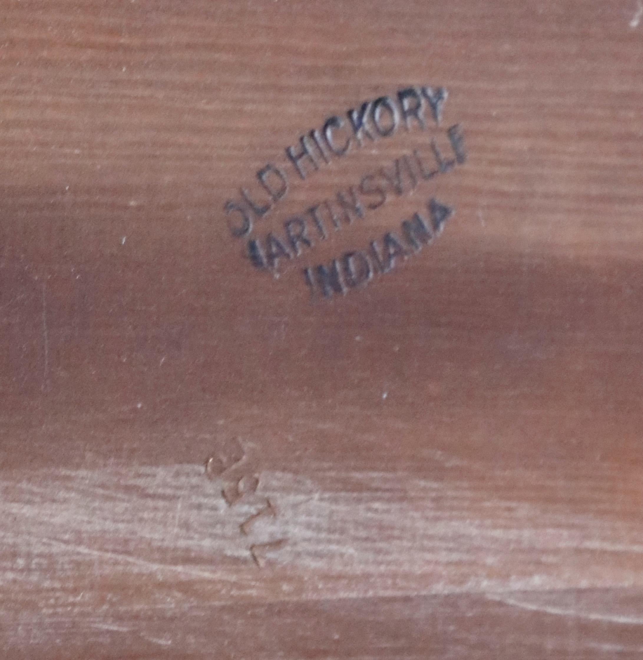 1930s Old Hickory Branded Drop-Leaf Farm Table or Kitchen Island, Signed 1