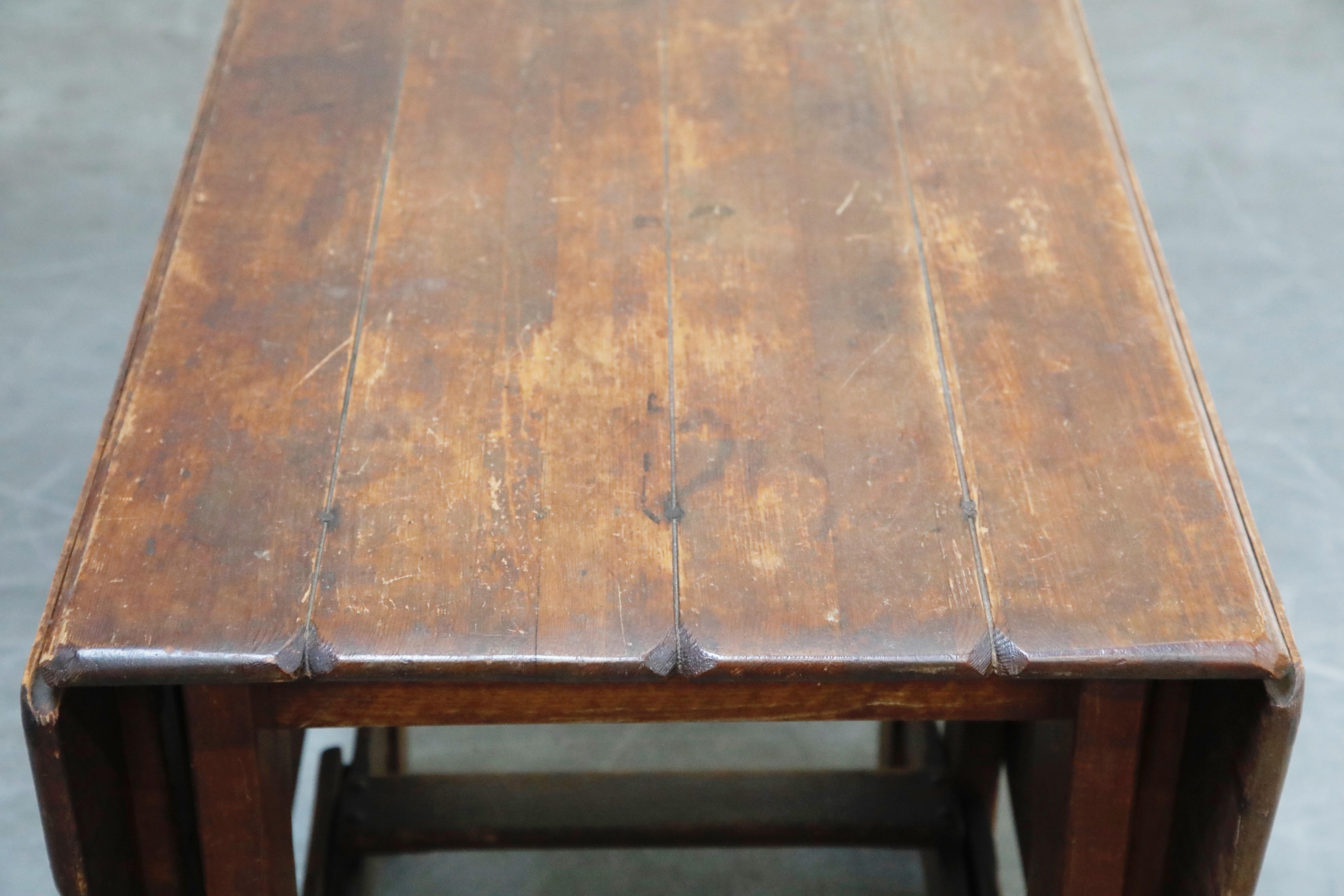 1930s Old Hickory Branded Drop-Leaf Farm Table or Kitchen Island, Signed 8