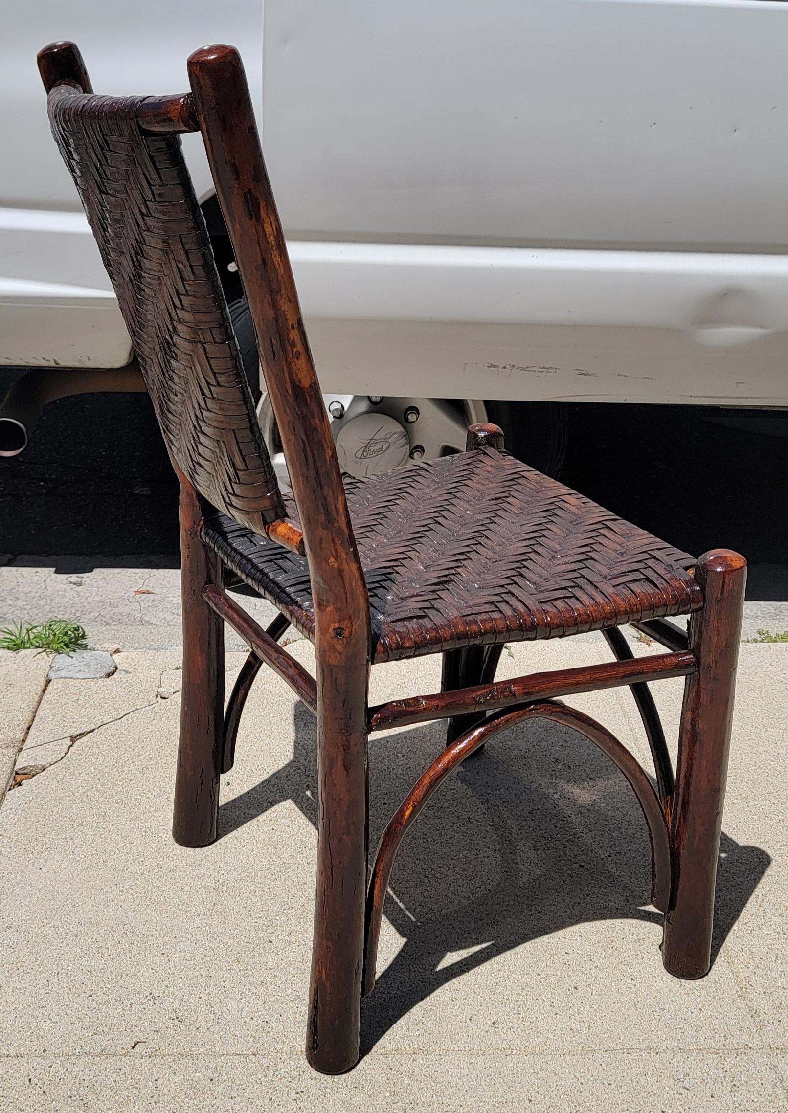 American 1930s old Hickory Chairs with Rattan backing and Seating