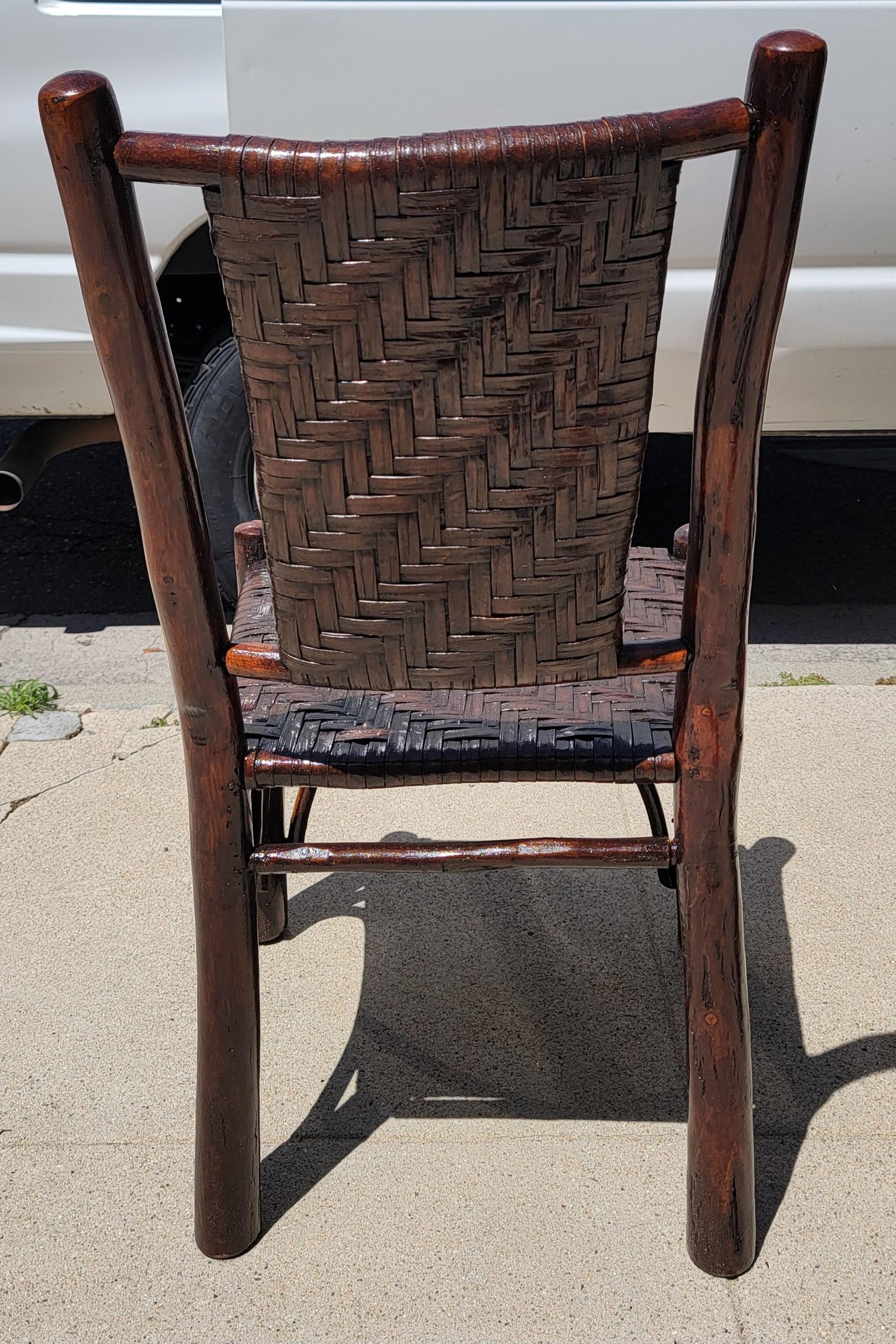 1930s old Hickory Chairs with Rattan backing and Seating In Good Condition In Los Angeles, CA