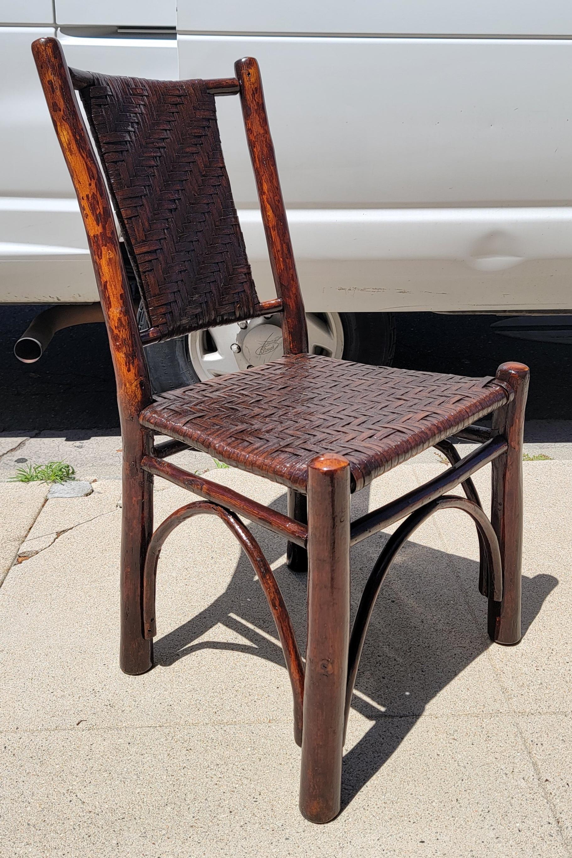 1930s old Hickory Chairs with Rattan backing and Seating 1