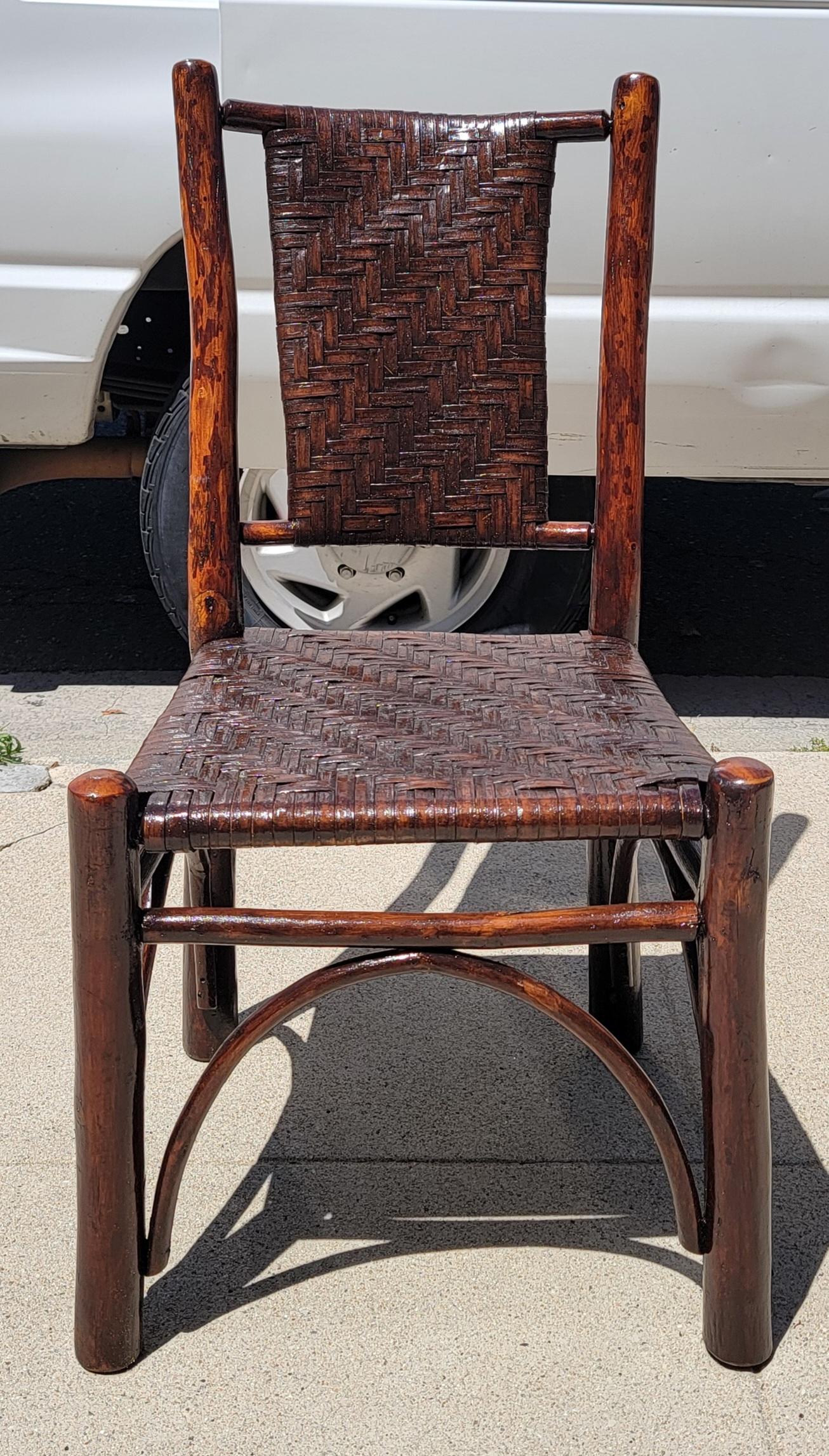 1930s old Hickory Chairs with Rattan backing and Seating 2