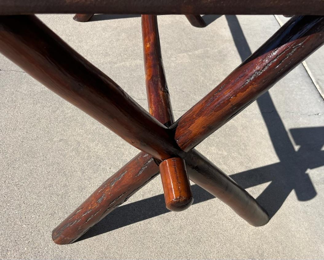 Hand-Crafted 1930's Old Hickory Saw Buck Table For Sale