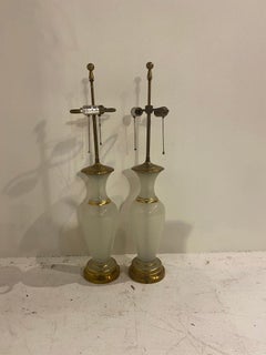 1930's Opaline Glass Table Lamps