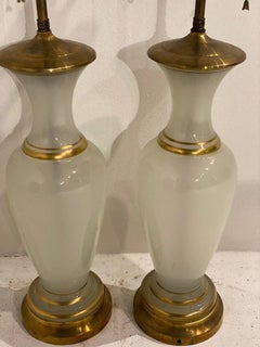 1930's Opaline Glass Table Lamps