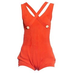 Combinaison en rayonne orange des années 1930