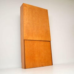 1930s Original Art Deco Burr Maple Drinks Cabinet / Bar