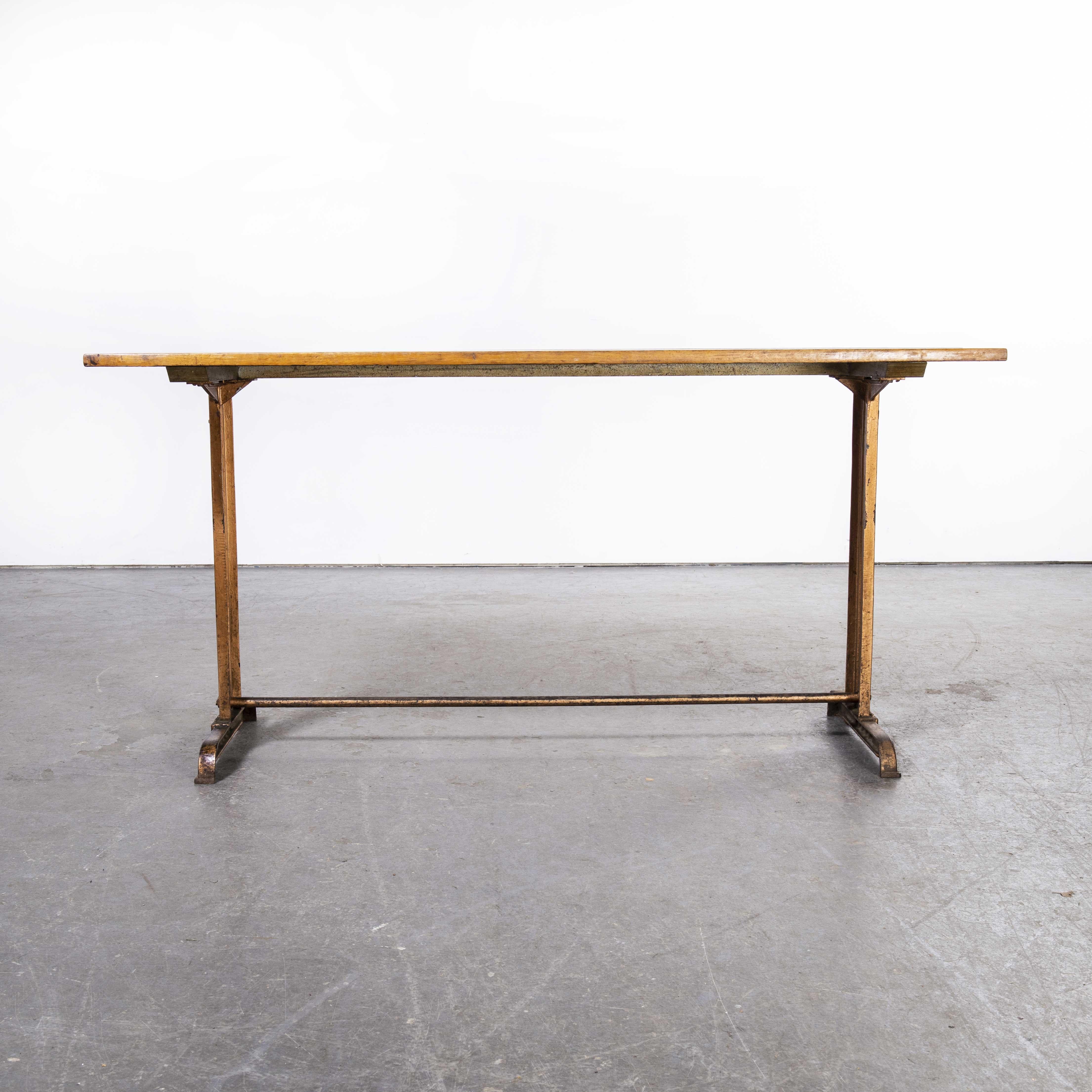 Mid-20th Century 1930's Original Cast Base Fischel Bistro Dining Table, Bronze Base