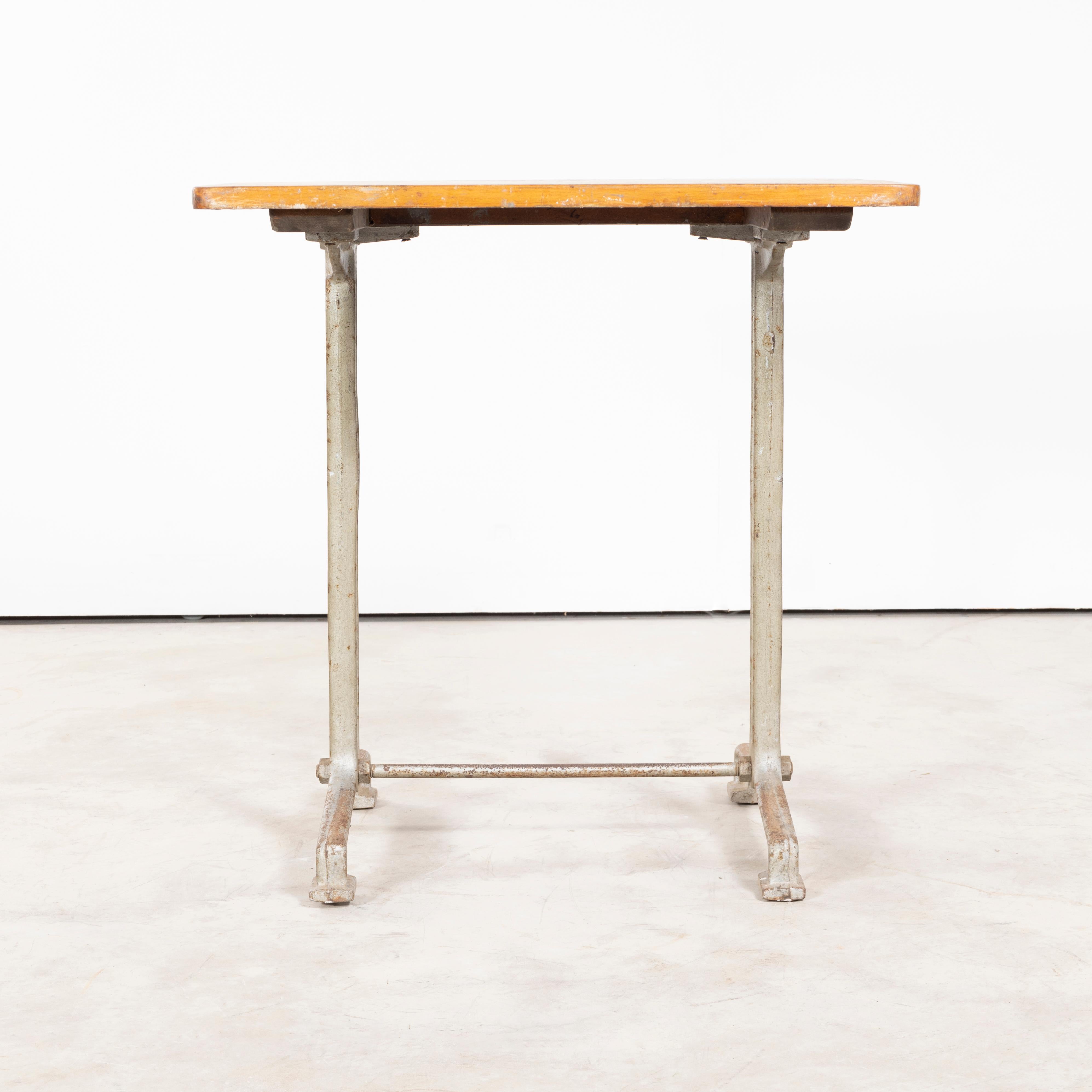 1930's Original Cast Base Fischel Bistro Dining Table. 

Fischel was founded in 1871 by Czech born David Gabriel Fischel, a successful vegetable oil merchant, using the first hand knowledge of his eldest son who had worked in one of Thonets Czech